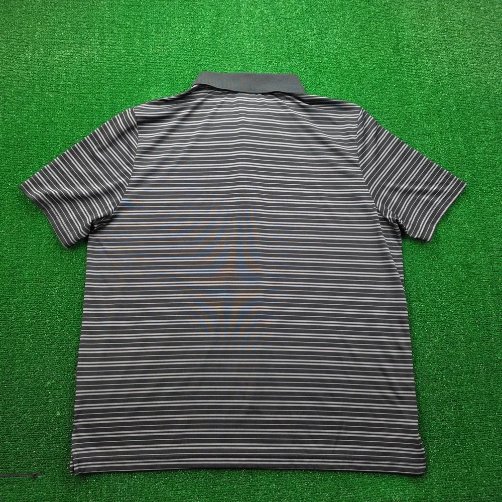 Green‎ Bay Packers Polo Shirt Mens 2XL Black Striped NFL Team Apparel Football